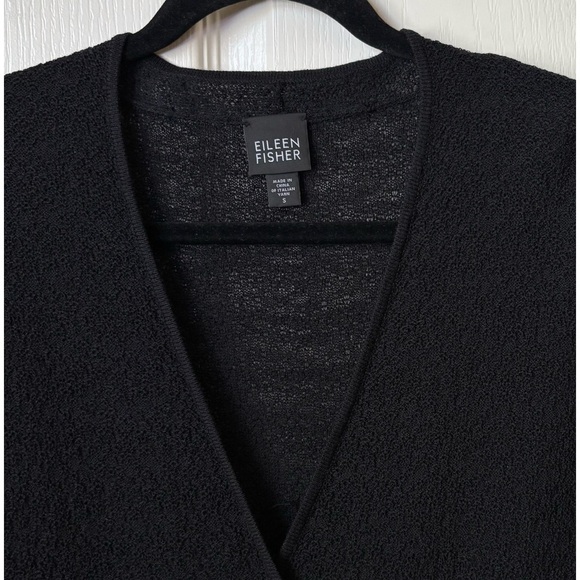 Eileen Fisher Wool Midi Dress Textured Knit Wrap V-Neck Small - Picture 11 of 12